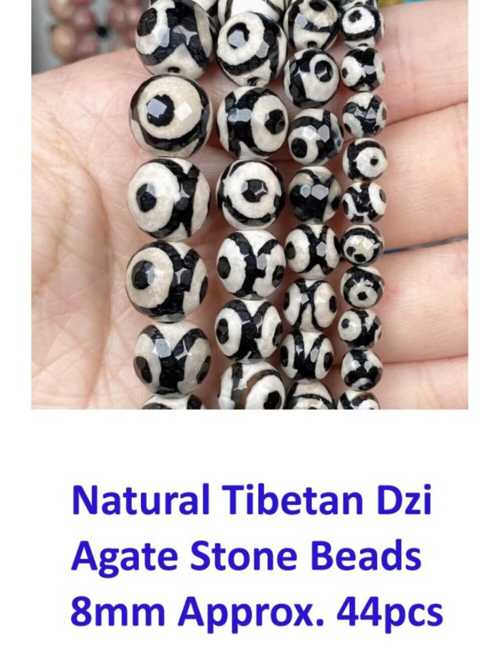 Natural Tibetan Dzi Agates Stone Beads 8mm Approx. 44pcs